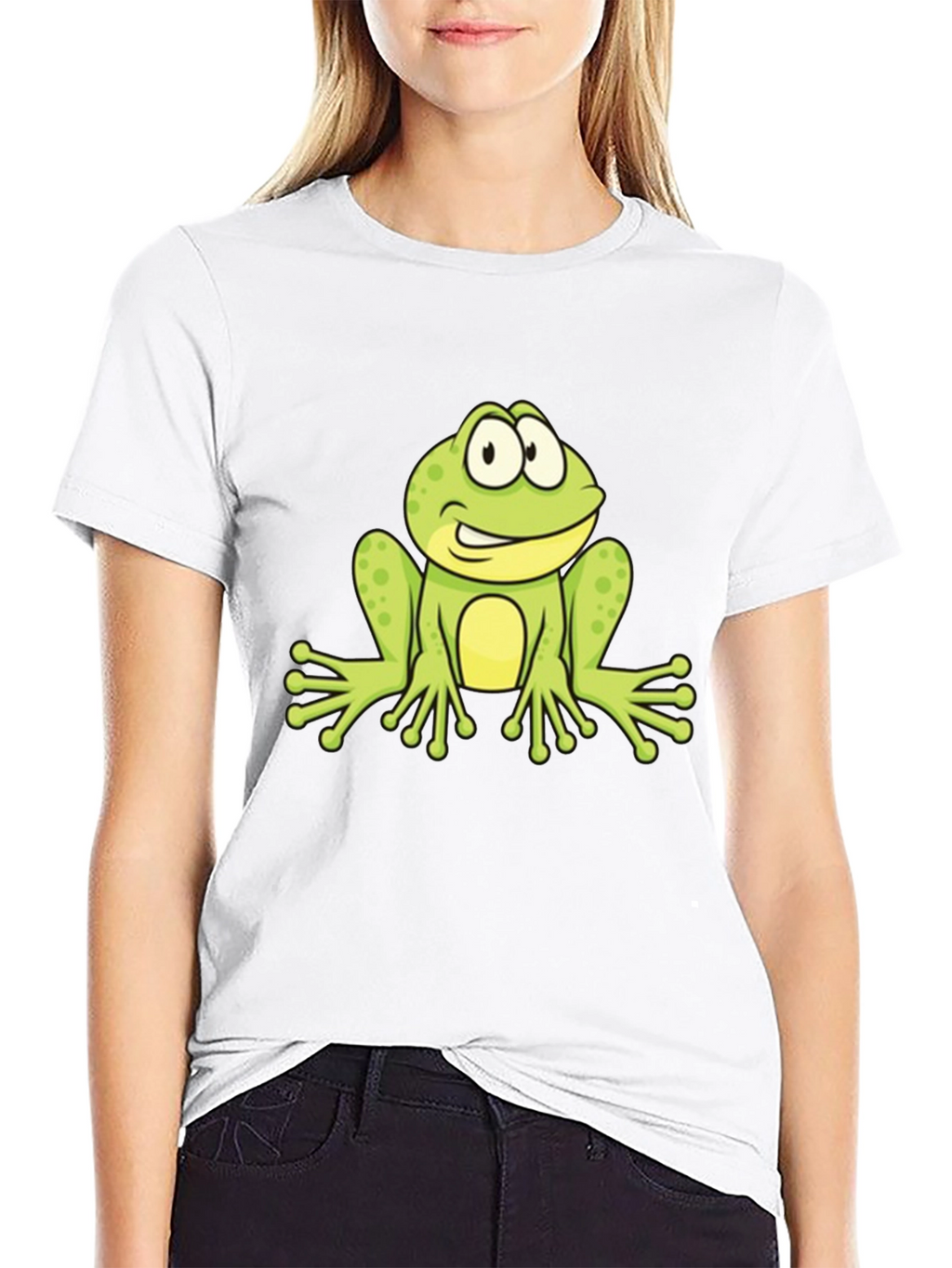 Frog Graphic Black T-Shirt - Fun Cartoon Design