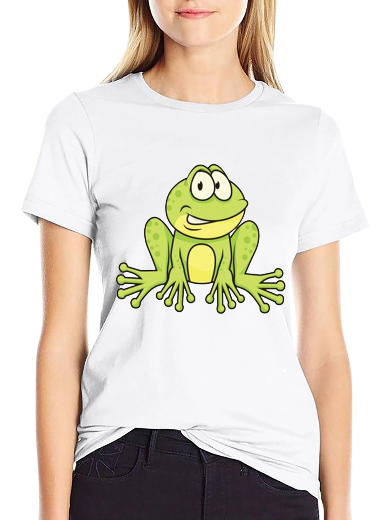 Frog Graphic Black T-Shirt - Fun Cartoon Design