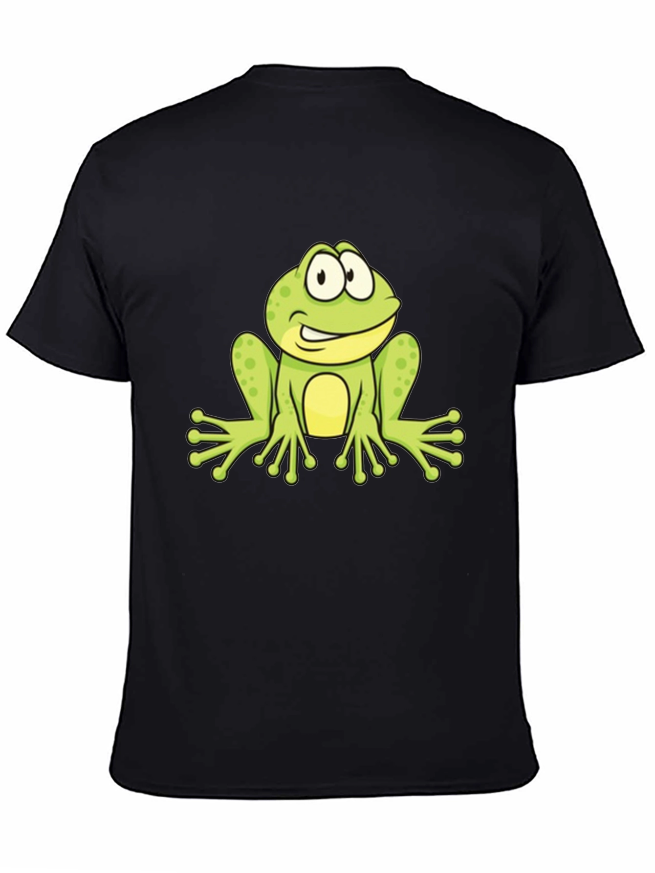 Frog Graphic Black T-Shirt - Fun Cartoon Design