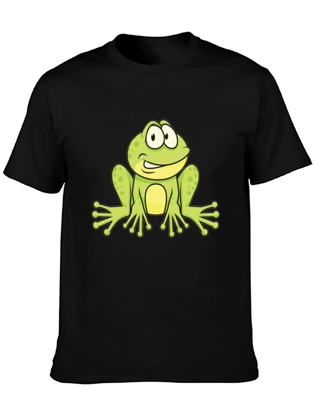 Frog Graphic Black T-Shirt - Fun Cartoon Design