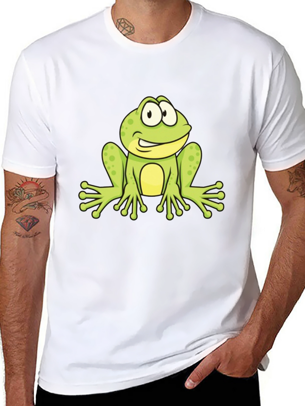 Frog Graphic Black T-Shirt - Fun Cartoon Design