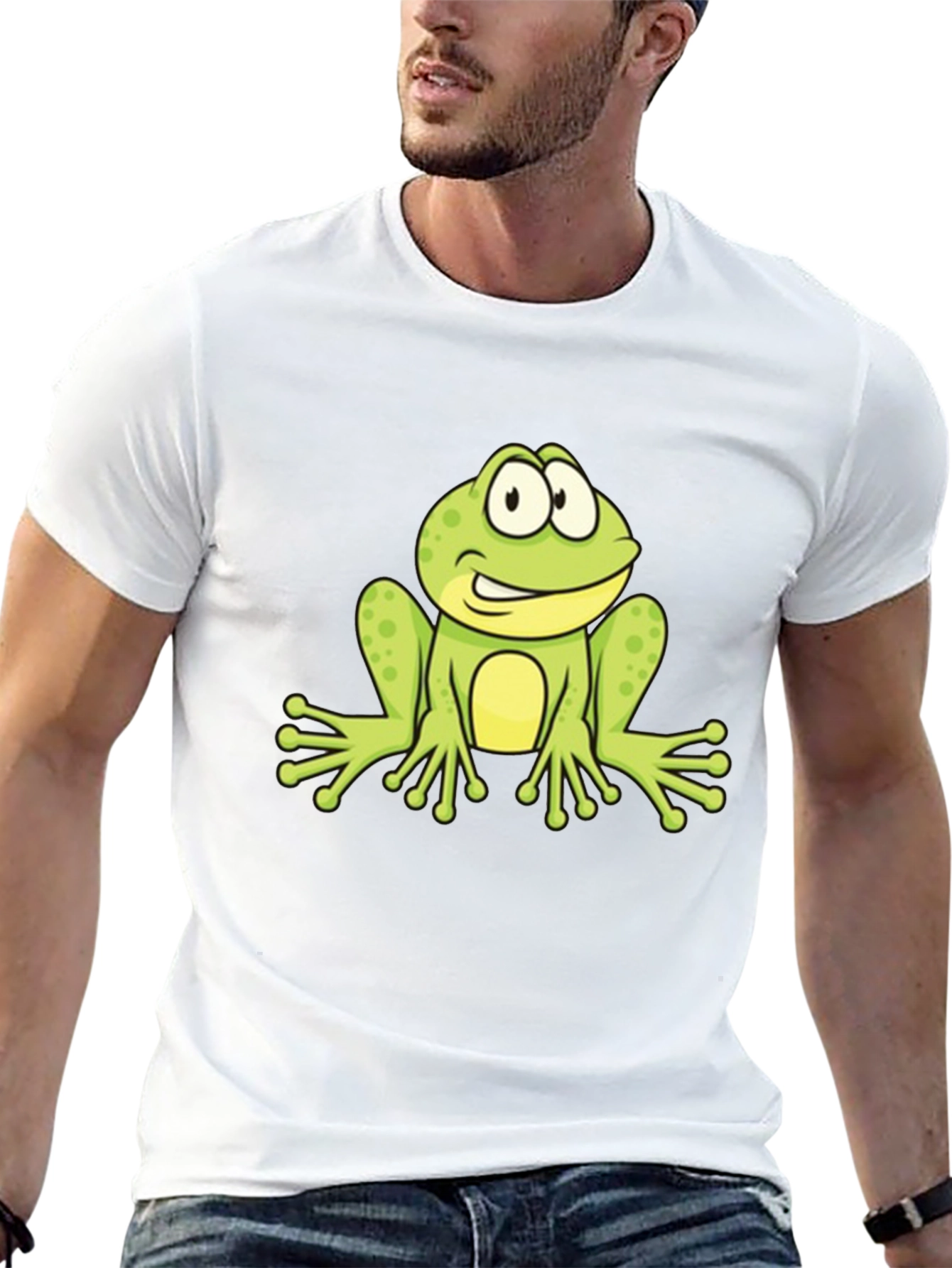 Frog Graphic Black T-Shirt - Fun Cartoon Design
