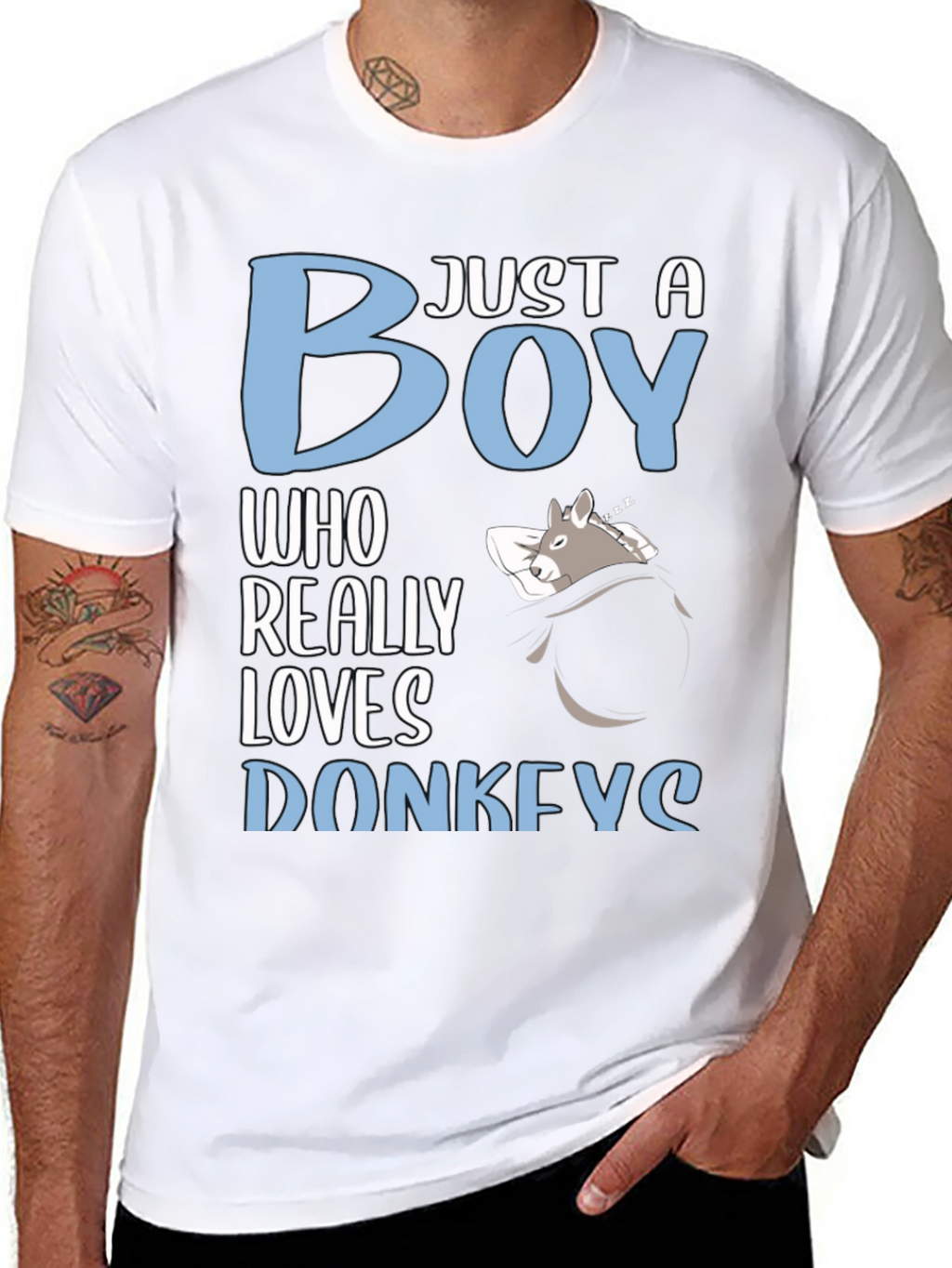 Just a Boy Who Really Loves Donkeys T-Shirt