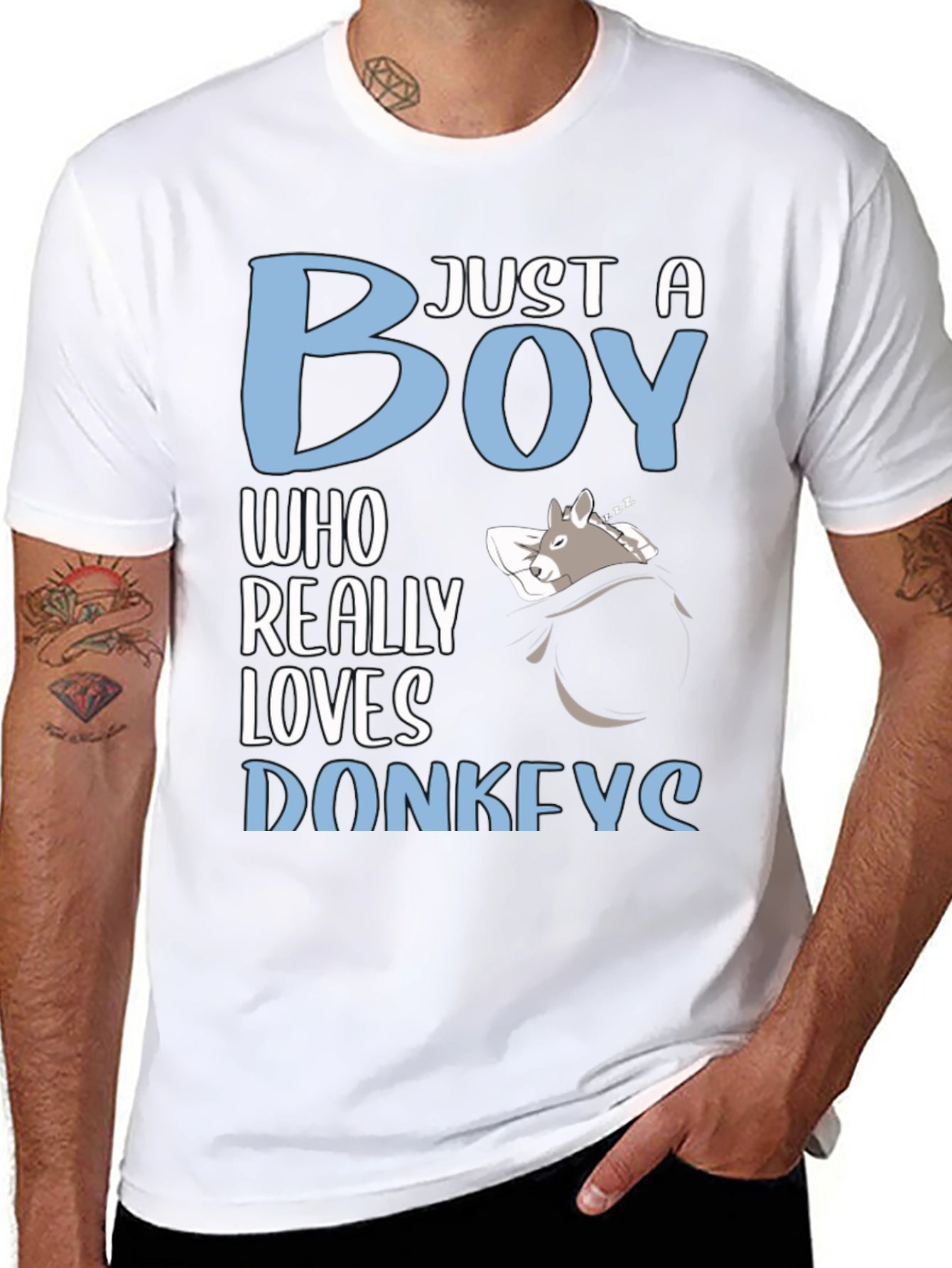 Just a Boy Who Really Loves Donkeys T-Shirt