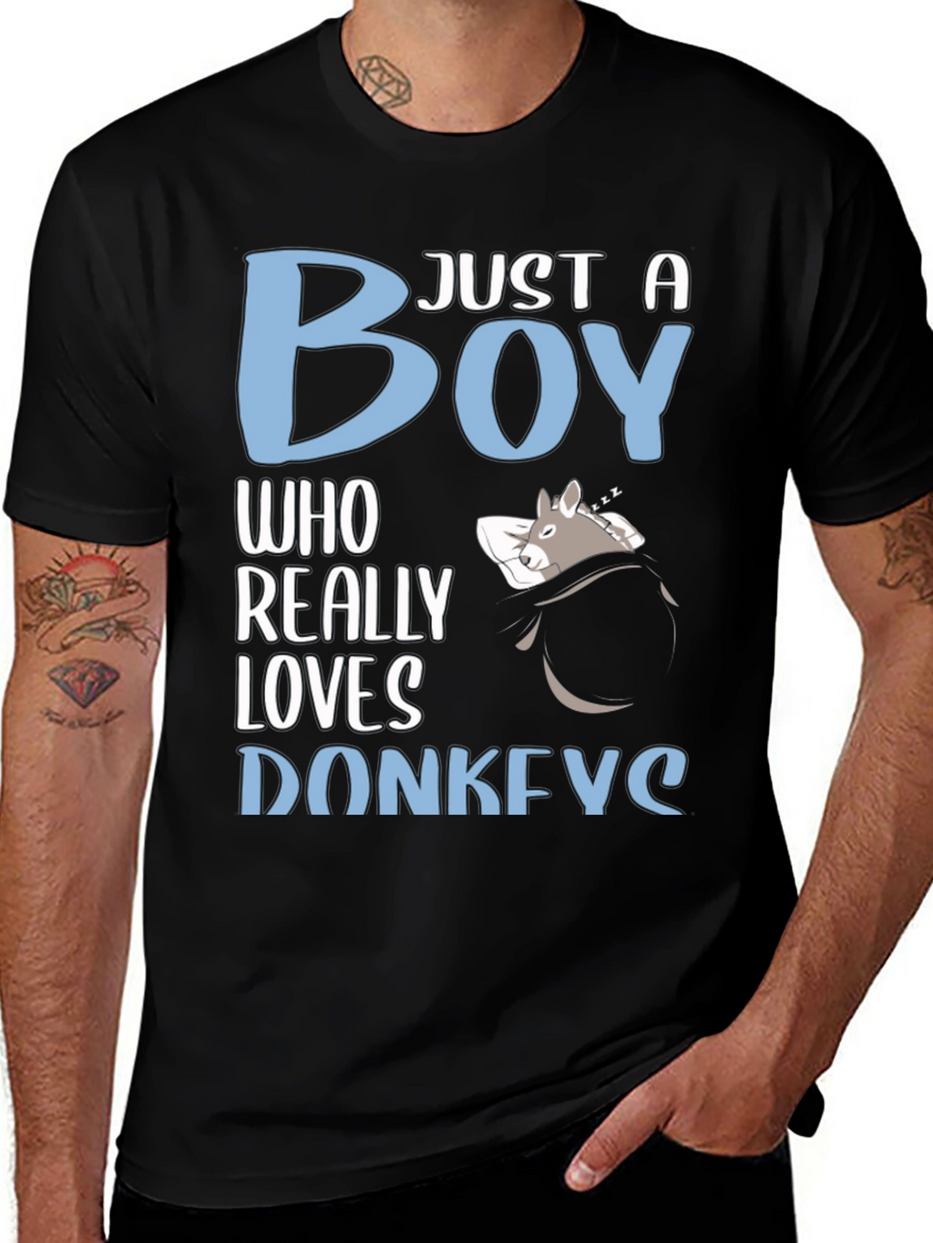 Just a Boy Who Really Loves Donkeys T-Shirt