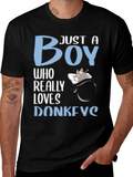 Just a Boy Who Really Loves Donkeys T-Shirt