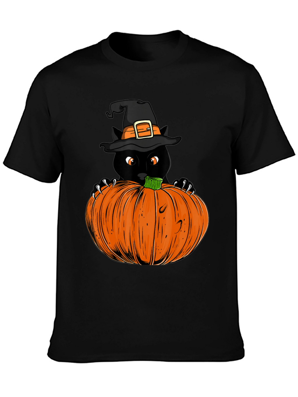 Halloween Black Cat Pumpkin T-Shirt