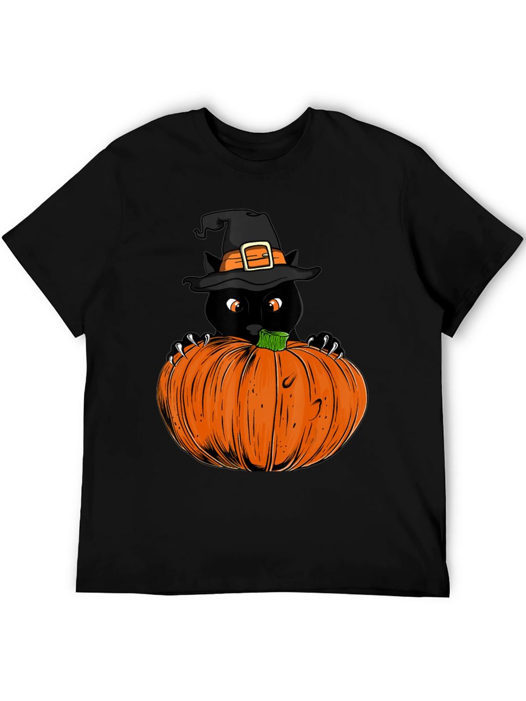 Halloween Black Cat Pumpkin T-Shirt