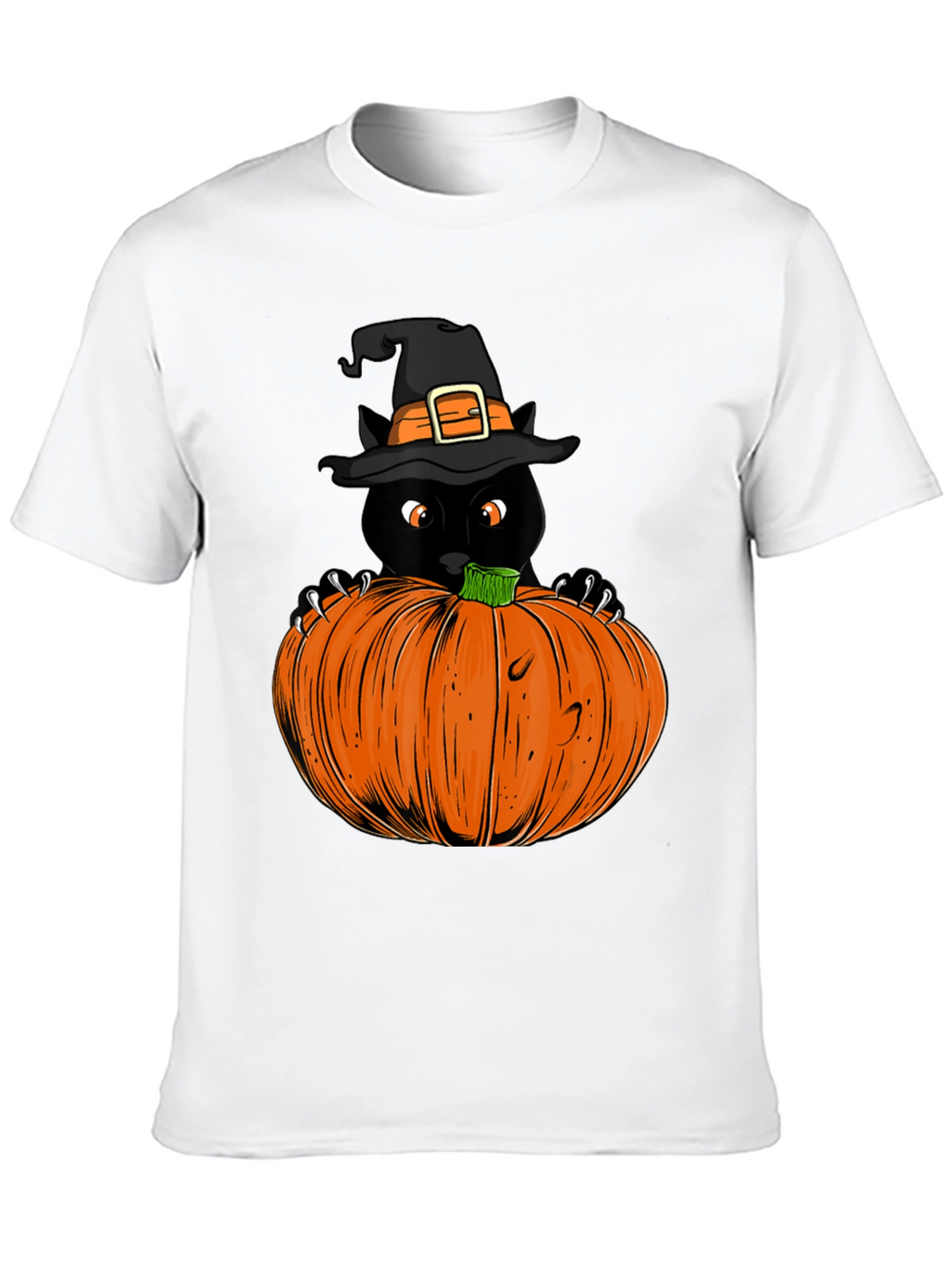 Halloween Black Cat Pumpkin T-Shirt