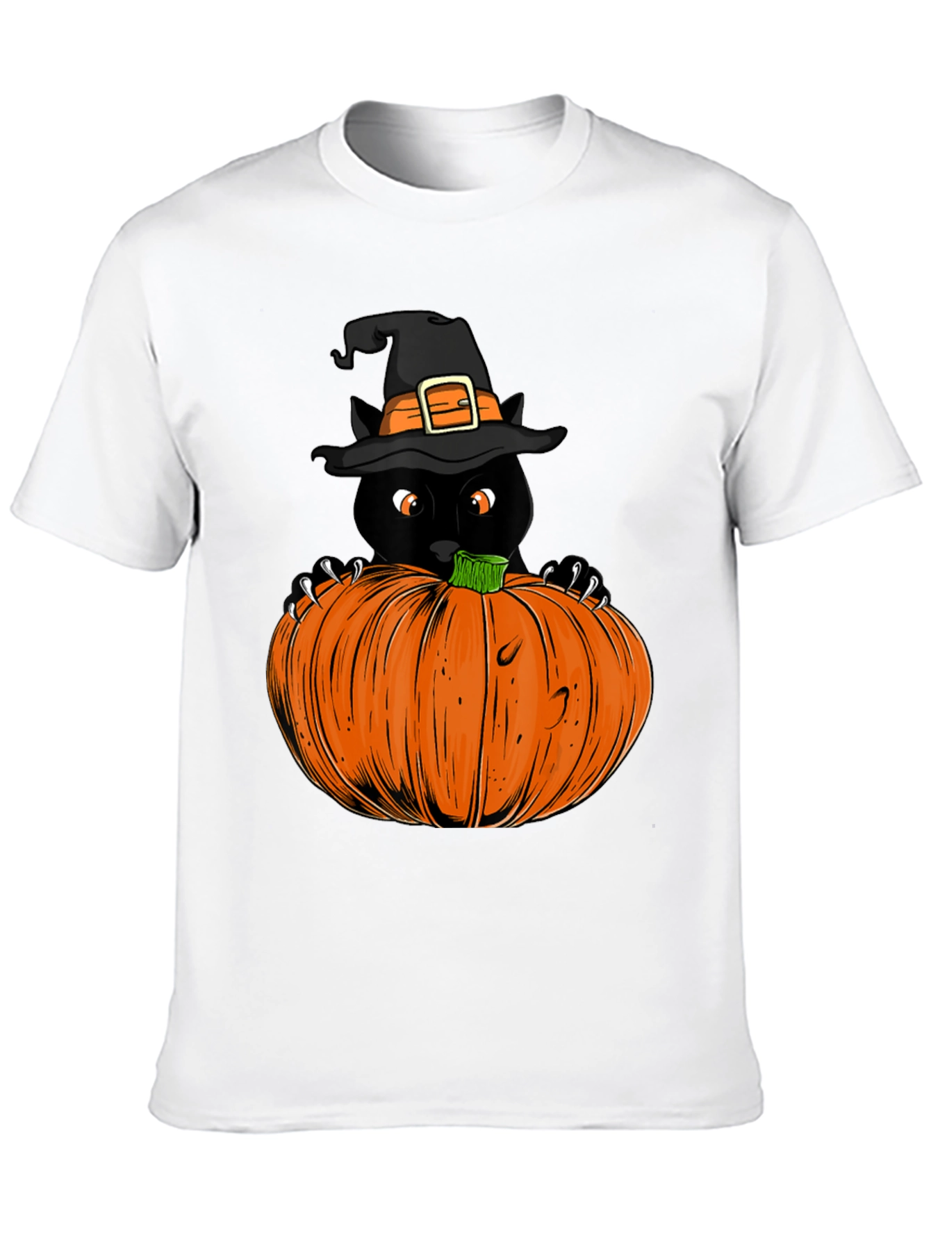 Halloween Black Cat Pumpkin T-Shirt