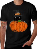 Halloween Black Cat Pumpkin T-Shirt