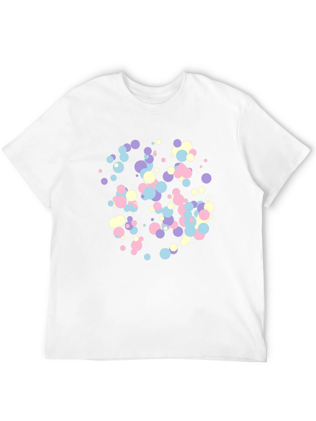 Abstract Pastel Dots Black T-Shirt