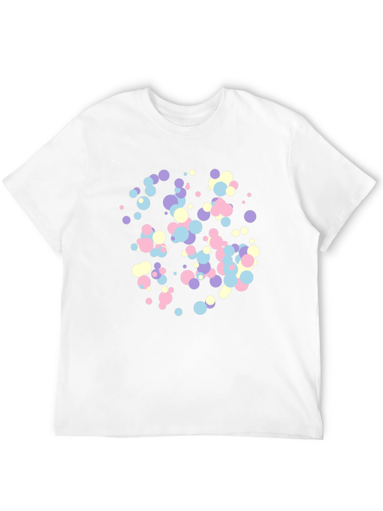Abstract Pastel Dots Black T-Shirt