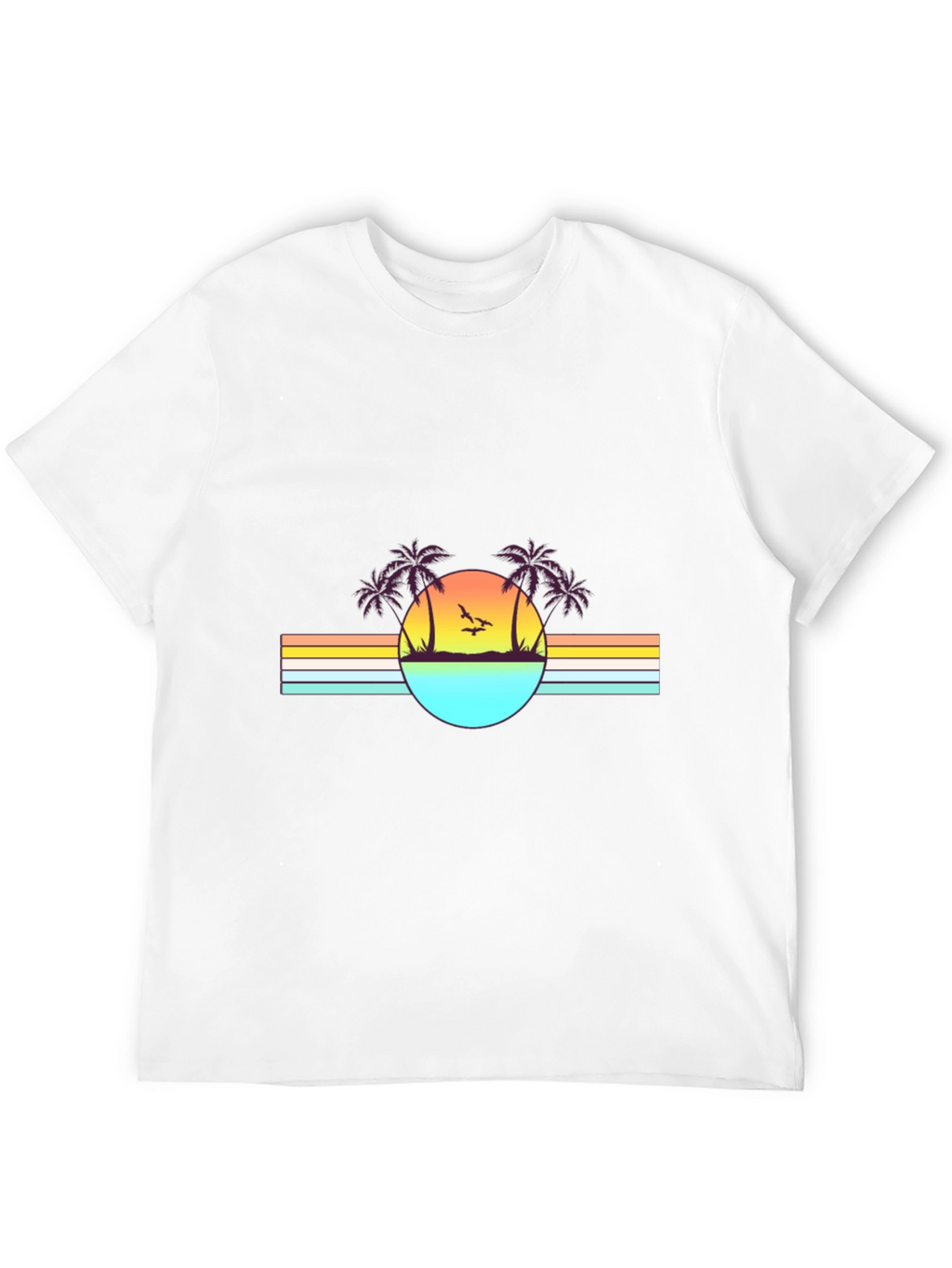 Retro Sunset Palm Tree Graphic Tee