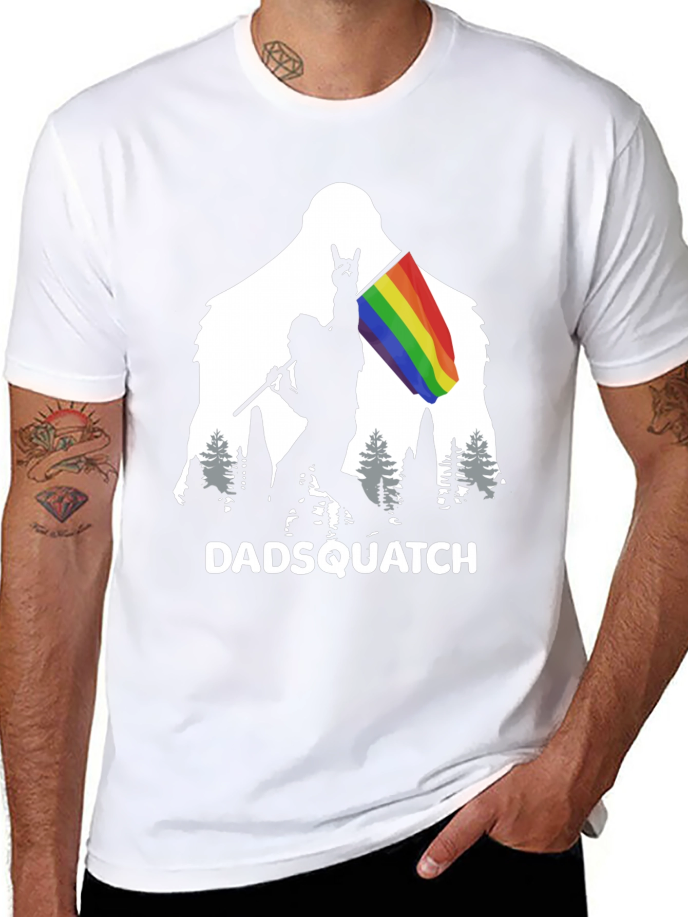 DADSQUATCH Tee - Bigfoot Rainbow Pride!