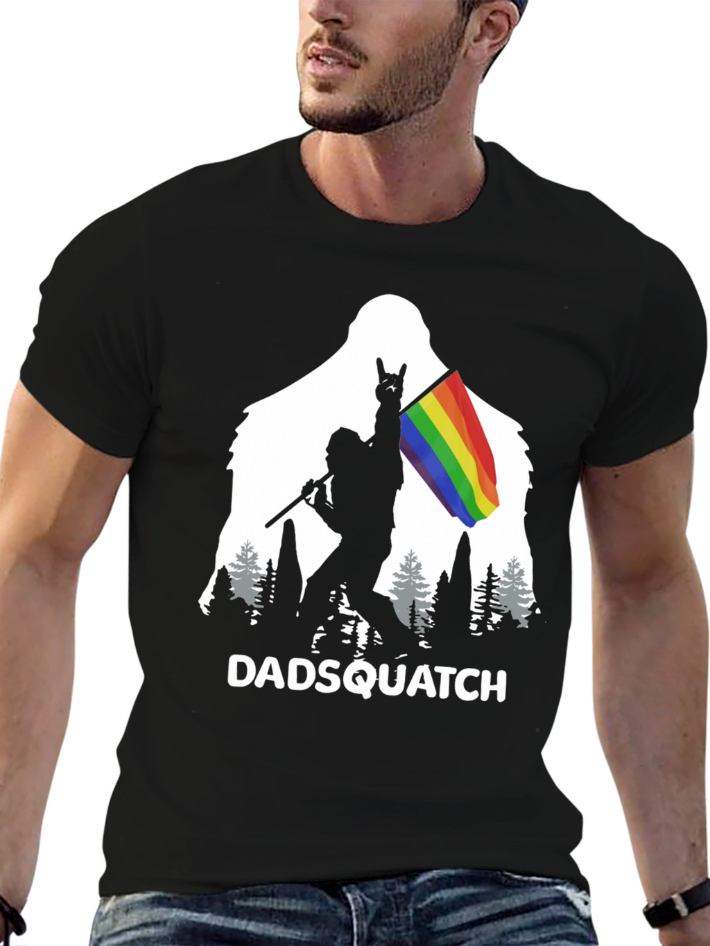 DADSQUATCH Tee - Bigfoot Rainbow Pride!