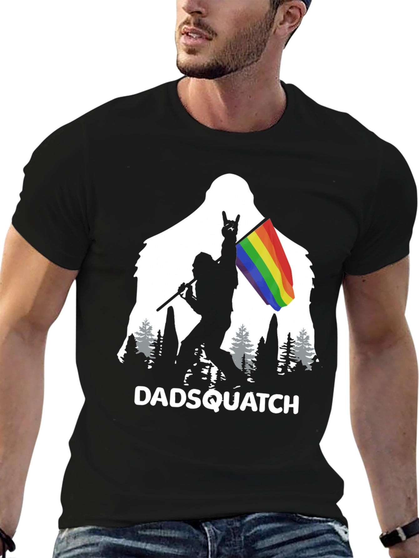 DADSQUATCH Tee - Bigfoot Rainbow Pride!