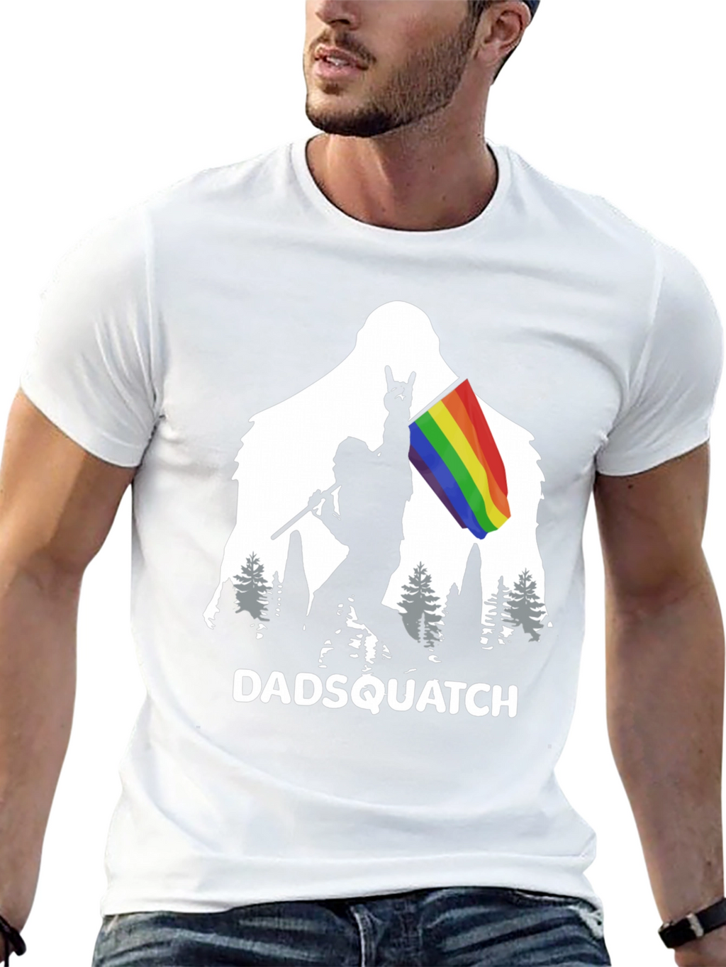 DADSQUATCH Tee - Bigfoot Rainbow Pride!