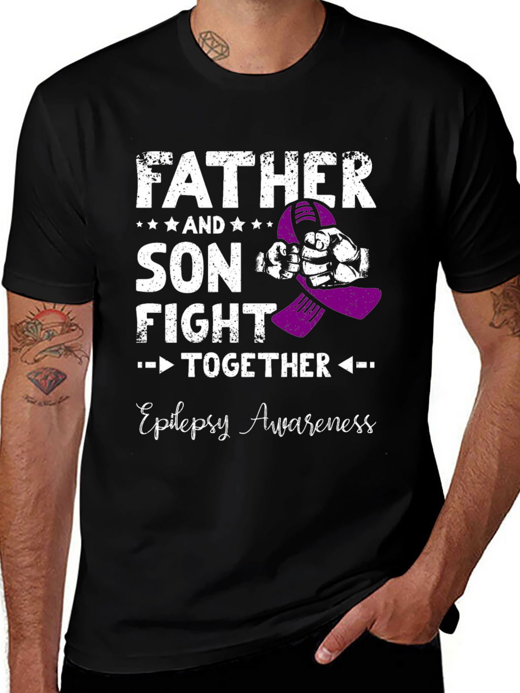 Father and Son Epilepsy Awareness T-Shirt