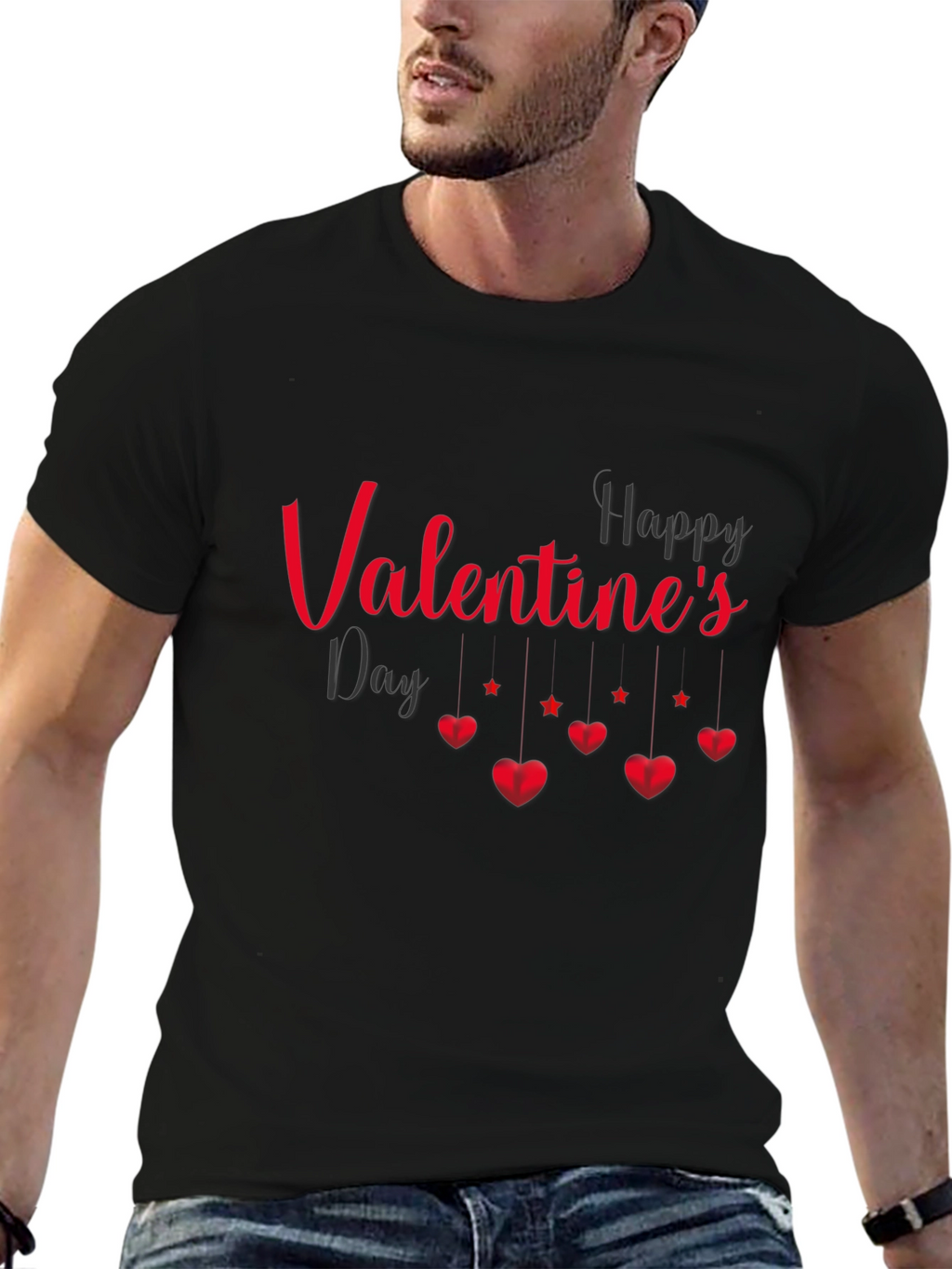 Valentines Day Graphic Tee - Black