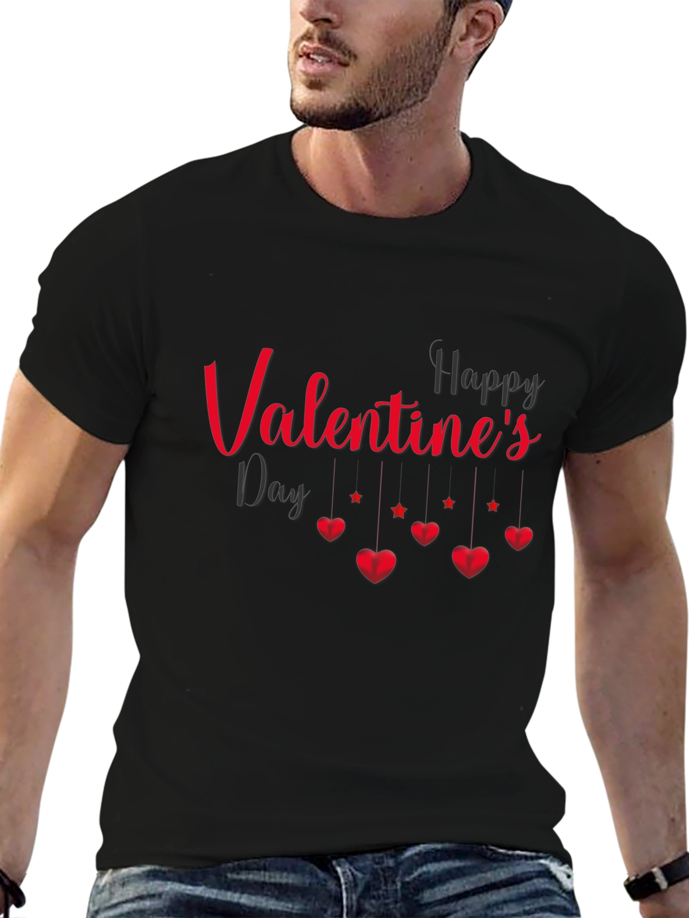 Valentines Day Graphic Tee - Black