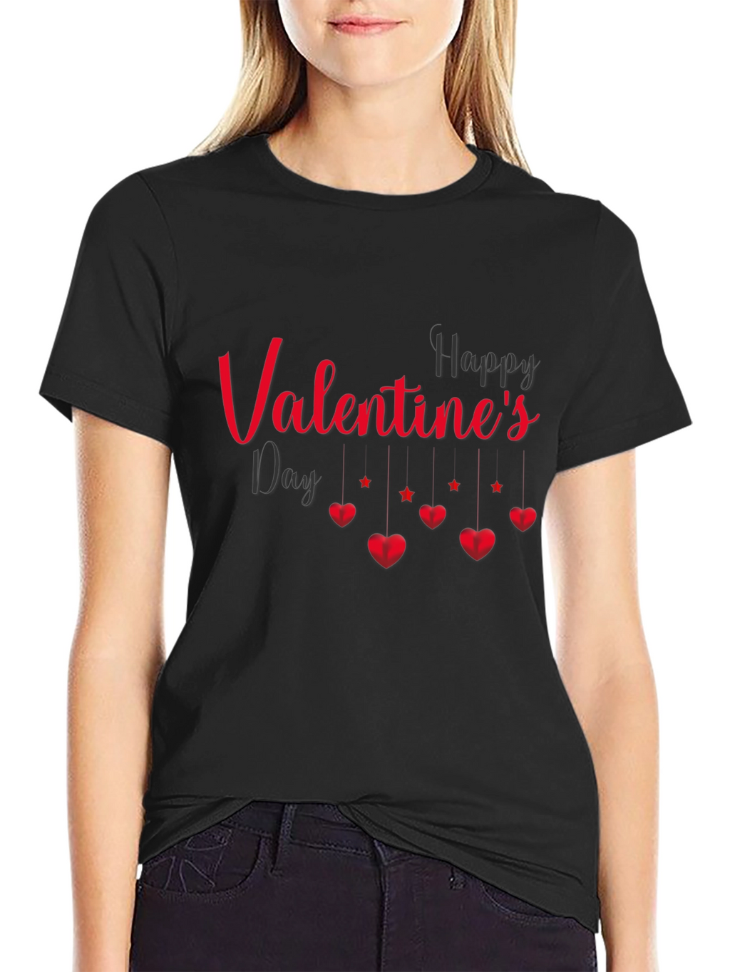 Valentines Day Graphic Tee - Black
