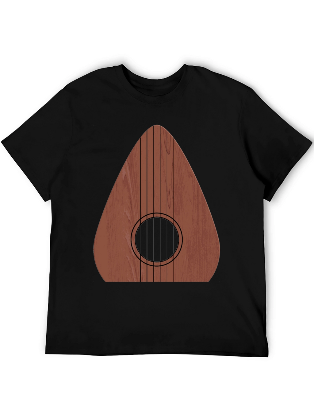 Guitar Wood Graphic Tee - Music Lovers Black T-Shirt