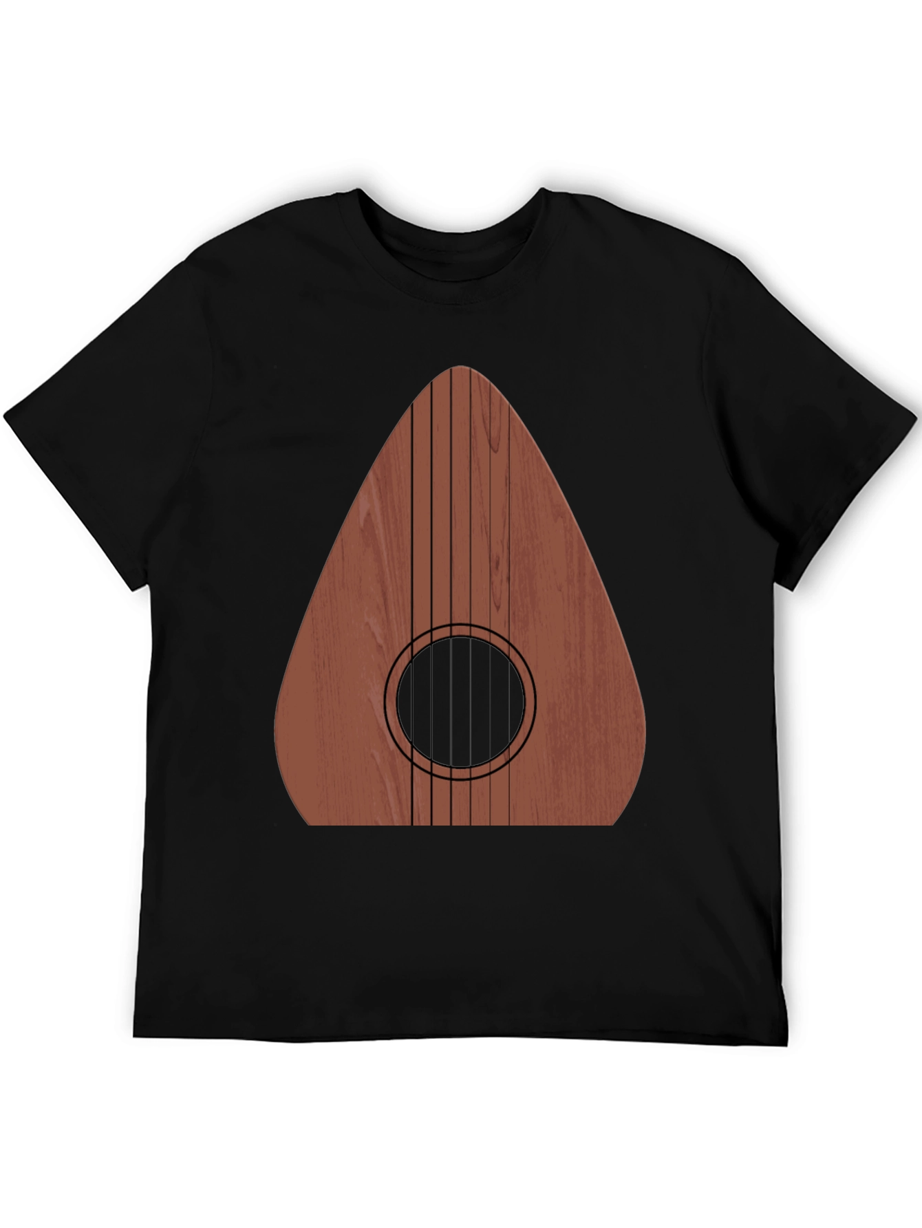 Guitar Wood Graphic Tee - Music Lovers Black T-Shirt