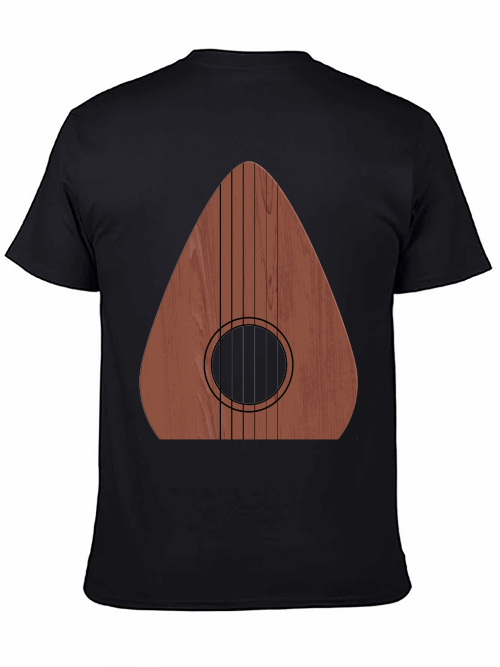 Guitar Wood Graphic Tee - Music Lovers Black T-Shirt