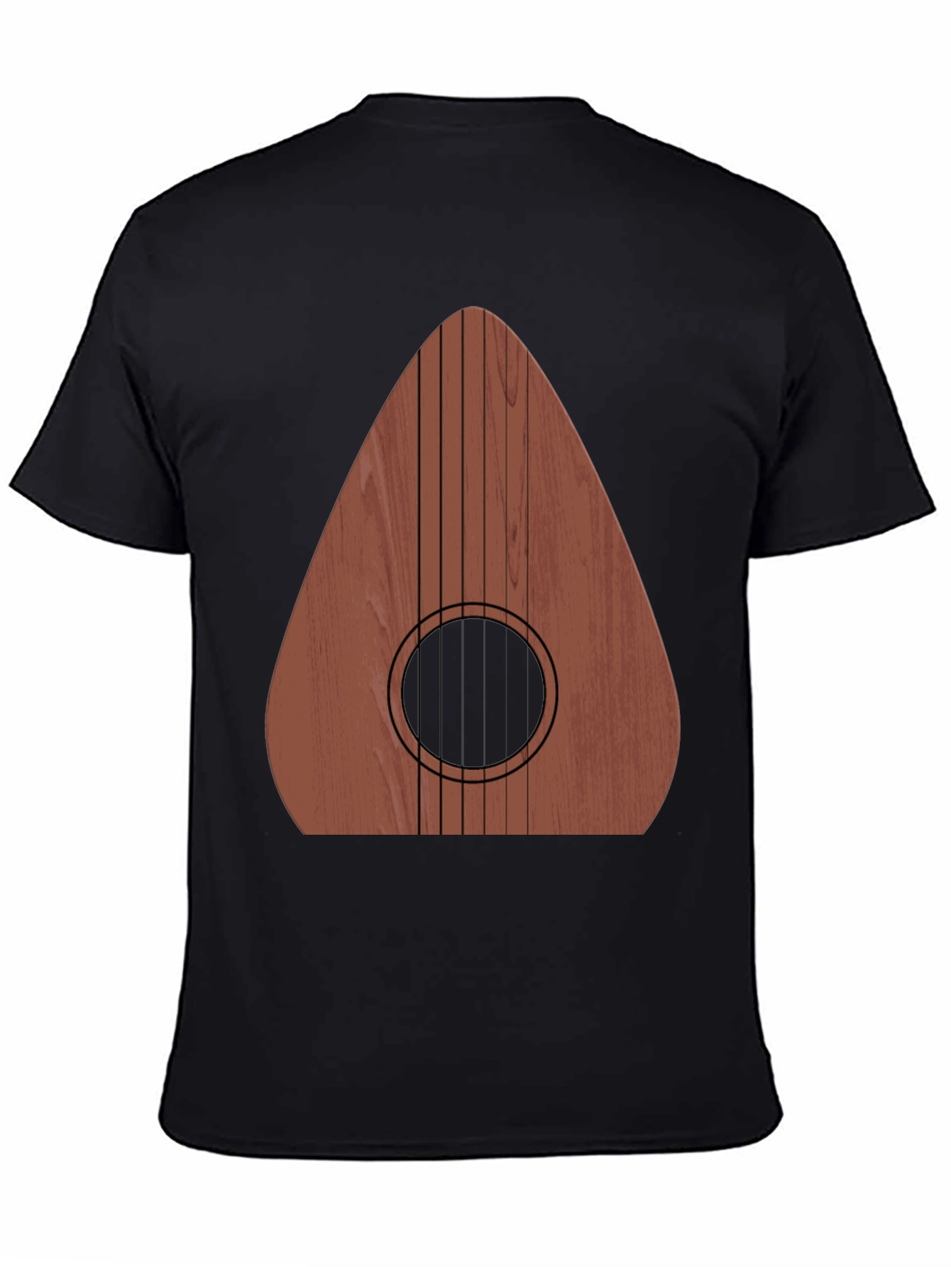 Guitar Wood Graphic Tee - Music Lovers Black T-Shirt