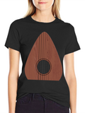 Guitar Wood Graphic Tee - Music Lovers Black T-Shirt