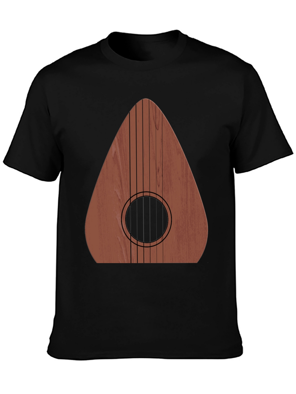 Guitar Wood Graphic Tee - Music Lovers Black T-Shirt