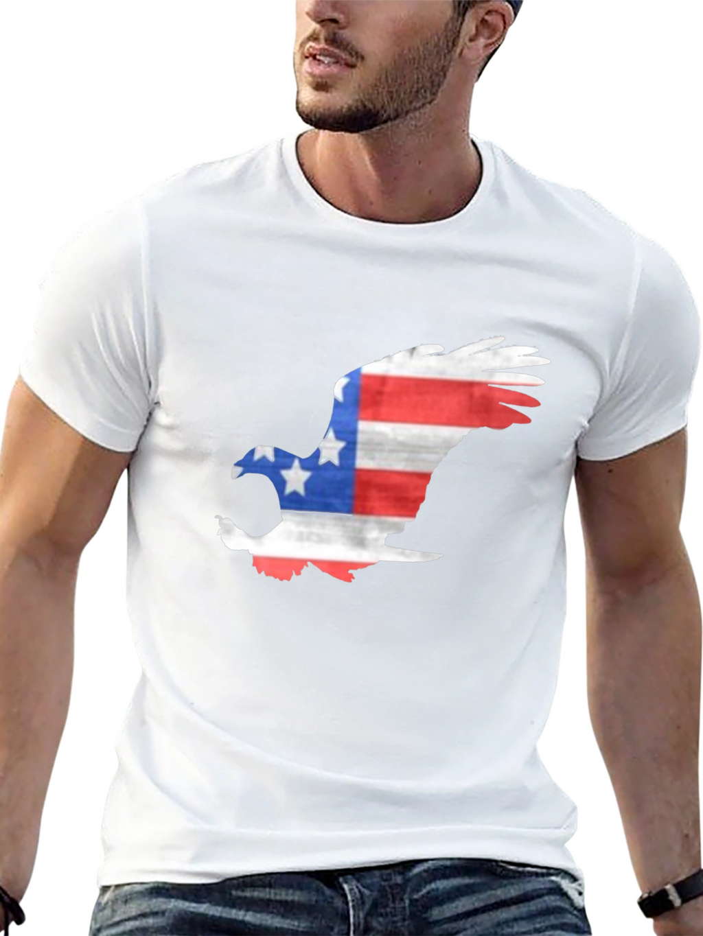 Patriotic Eagle Graphic T-Shirt - Mens Black Tee