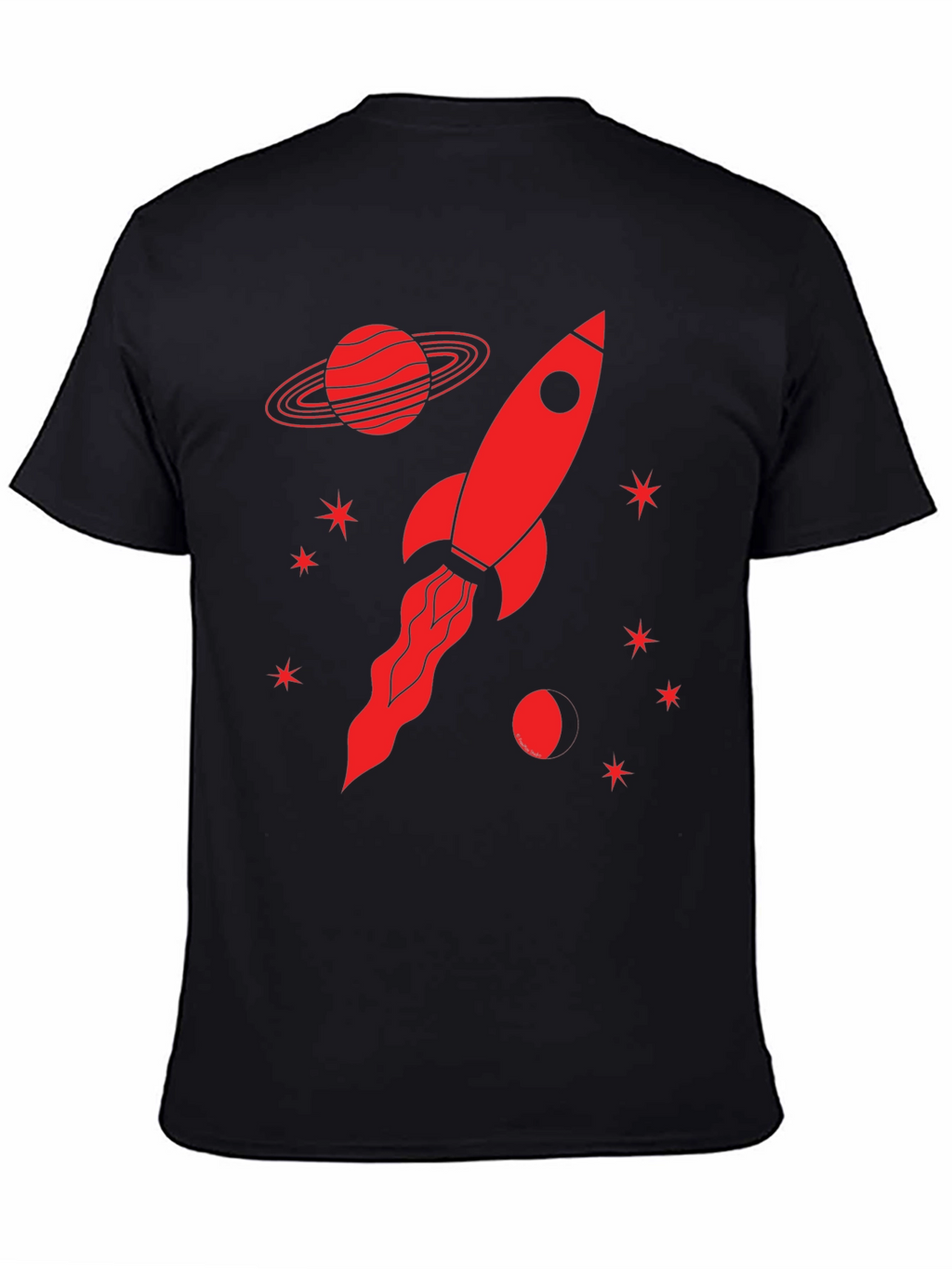 Rocket Planet Graphic T-Shirt - Black
