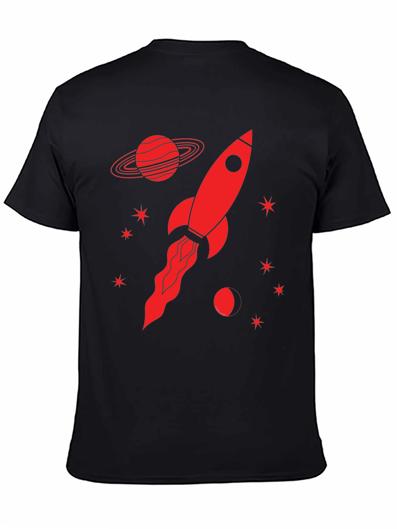 Rocket Planet Graphic T-Shirt - Black