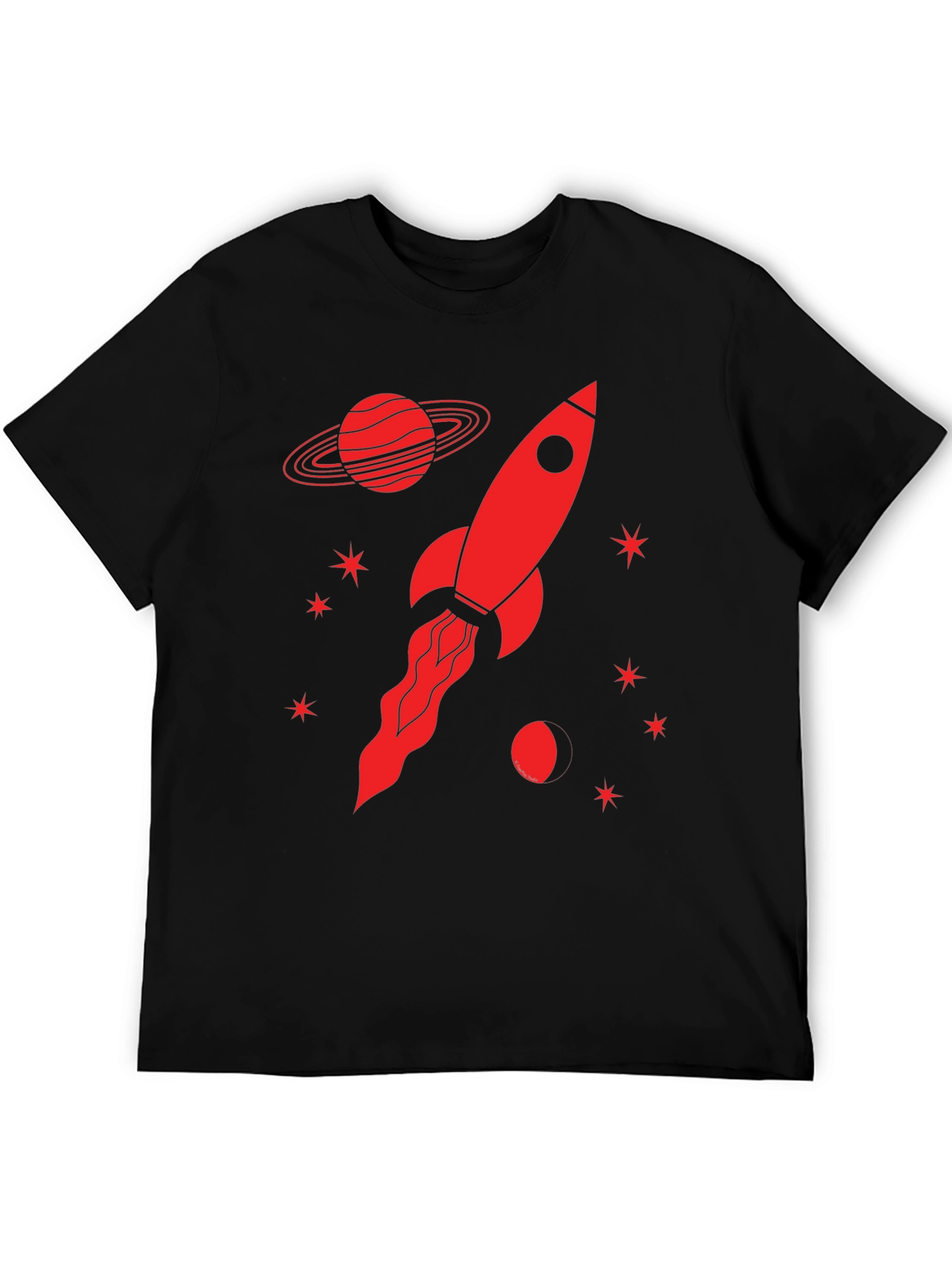 Rocket Planet Graphic T-Shirt - Black
