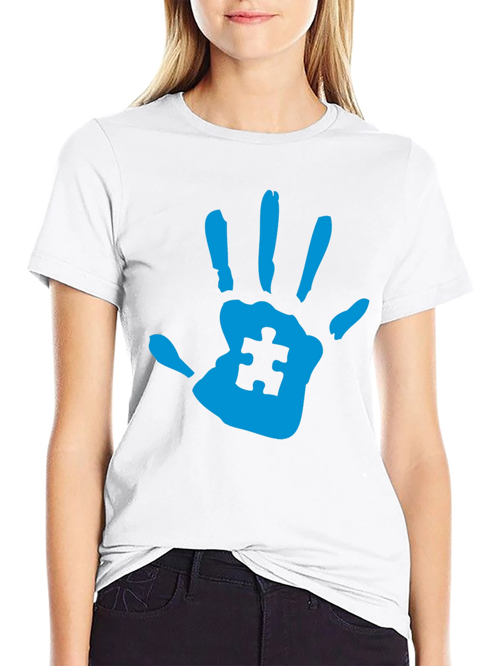 Autism Awareness Handprint Tee - Black