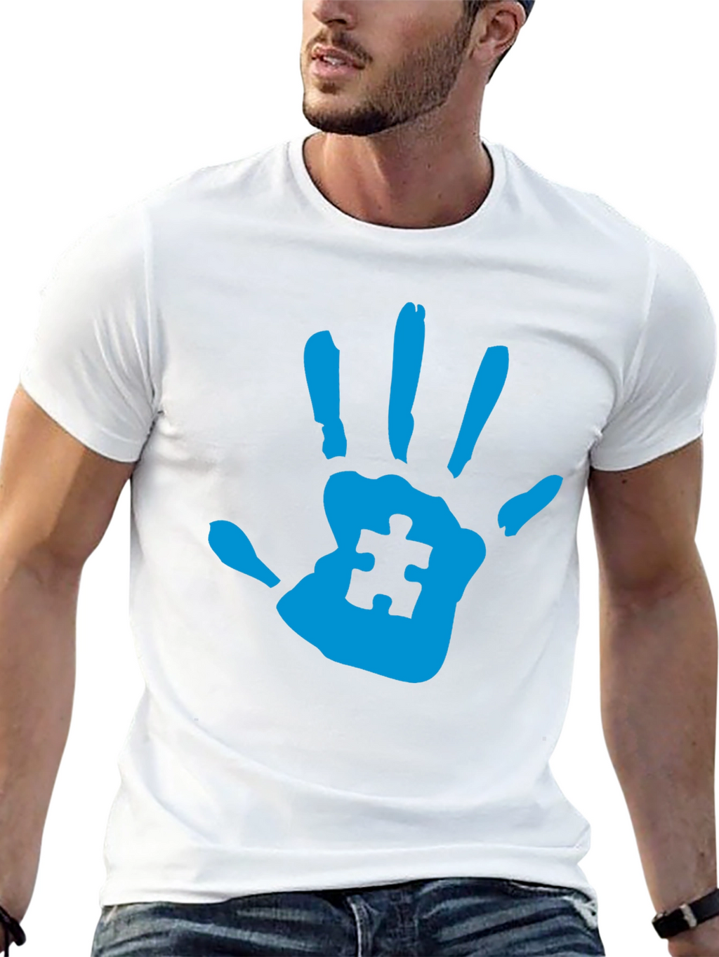 Autism Awareness Handprint Tee - Black