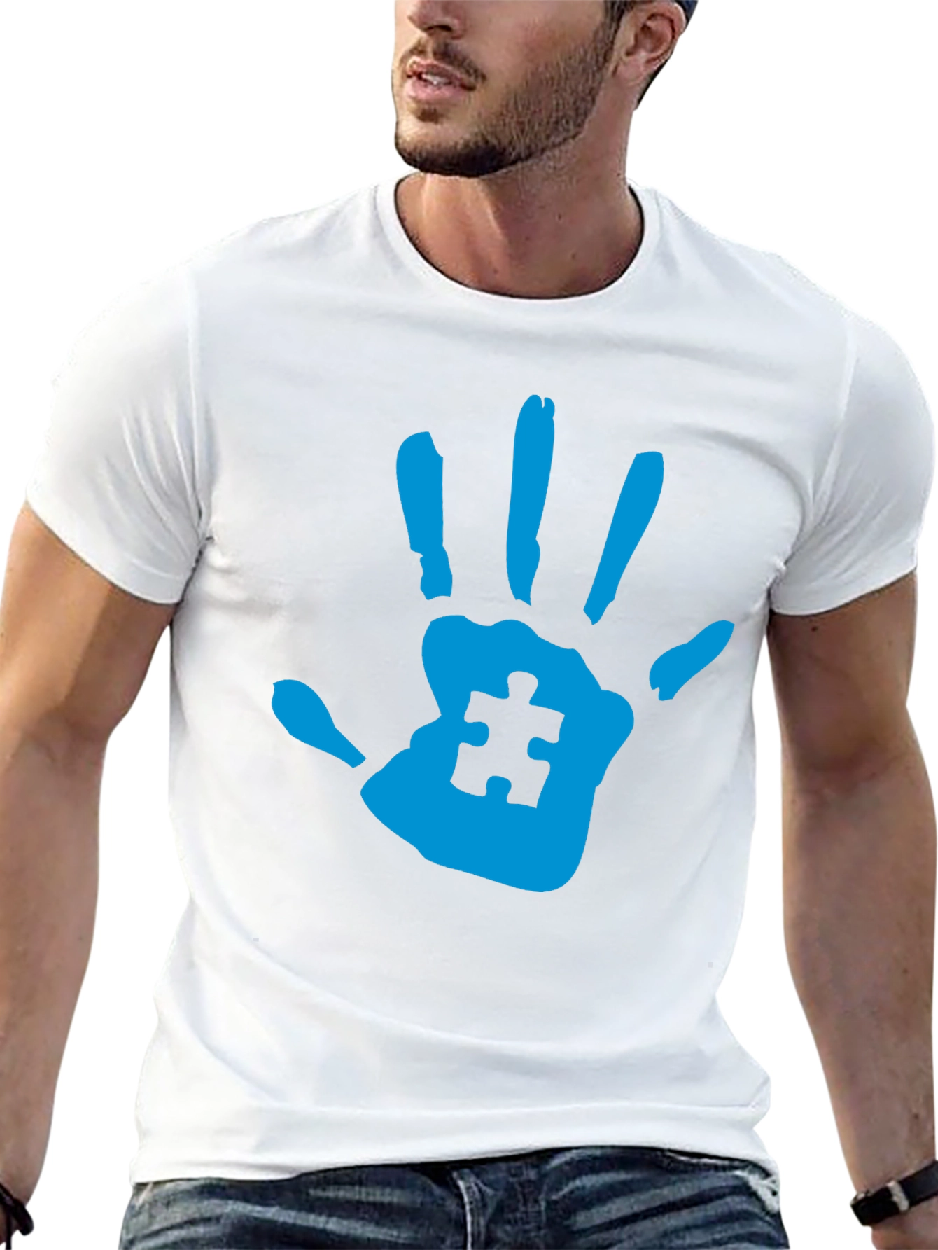 Autism Awareness Handprint Tee - Black