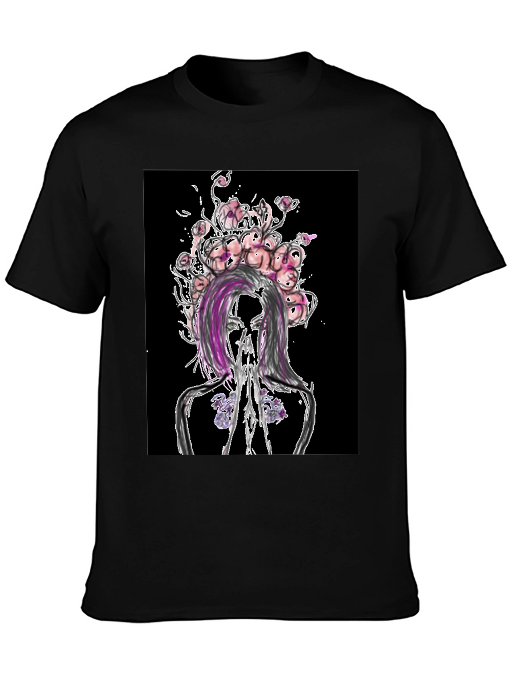 Floral Anatomy Black Graphic Tee