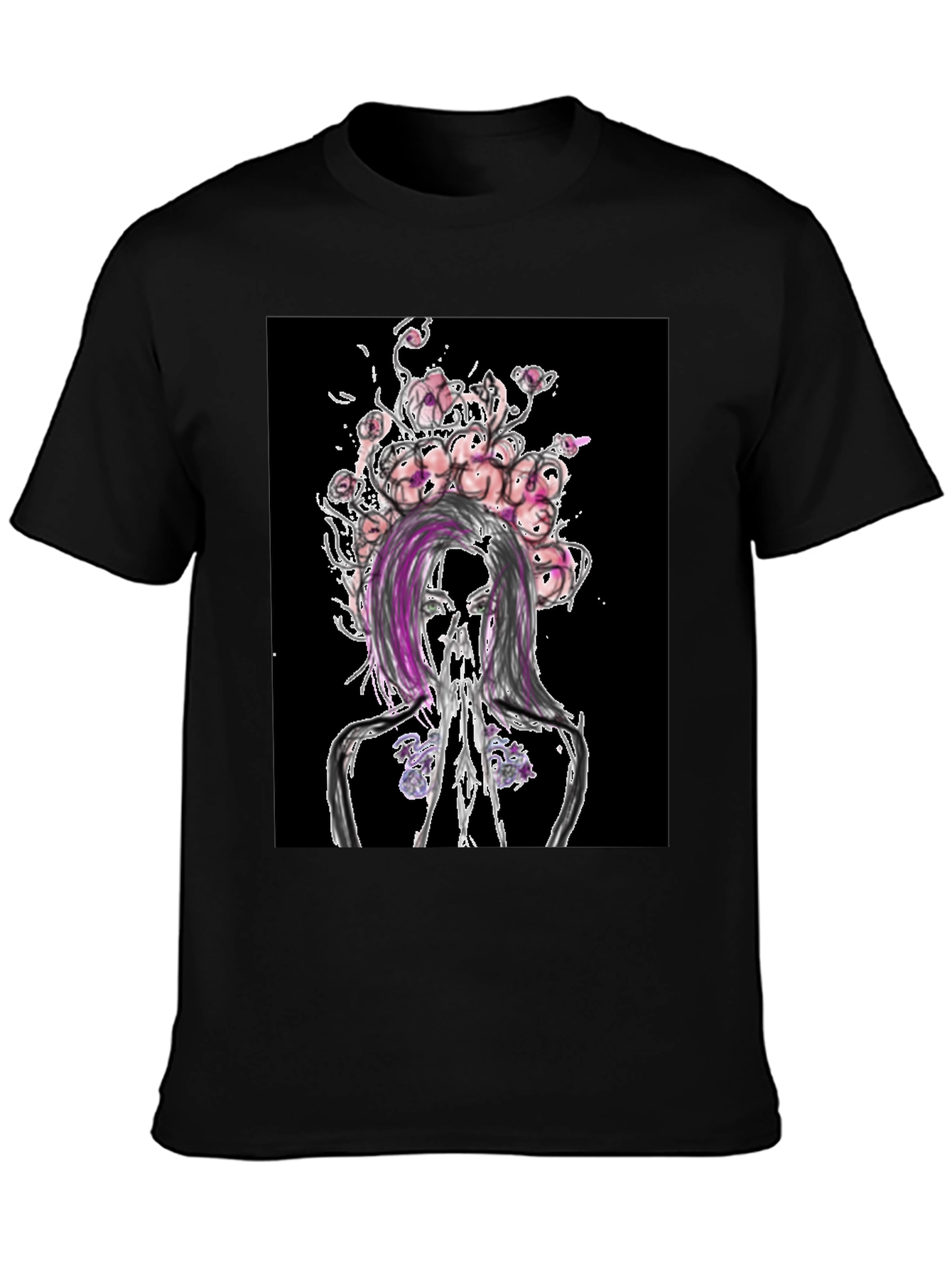 Floral Anatomy Black Graphic Tee