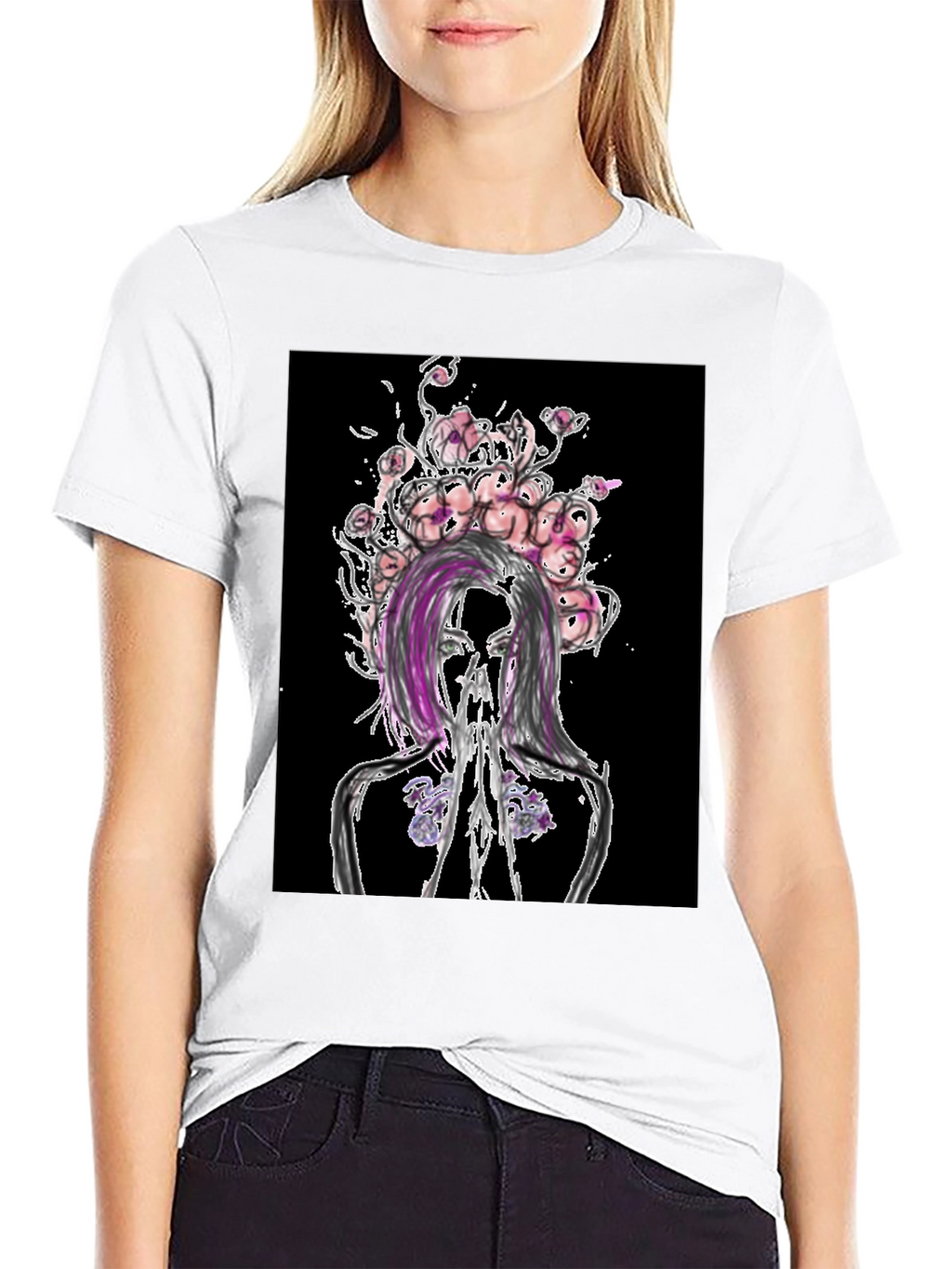 Floral Anatomy Black Graphic Tee