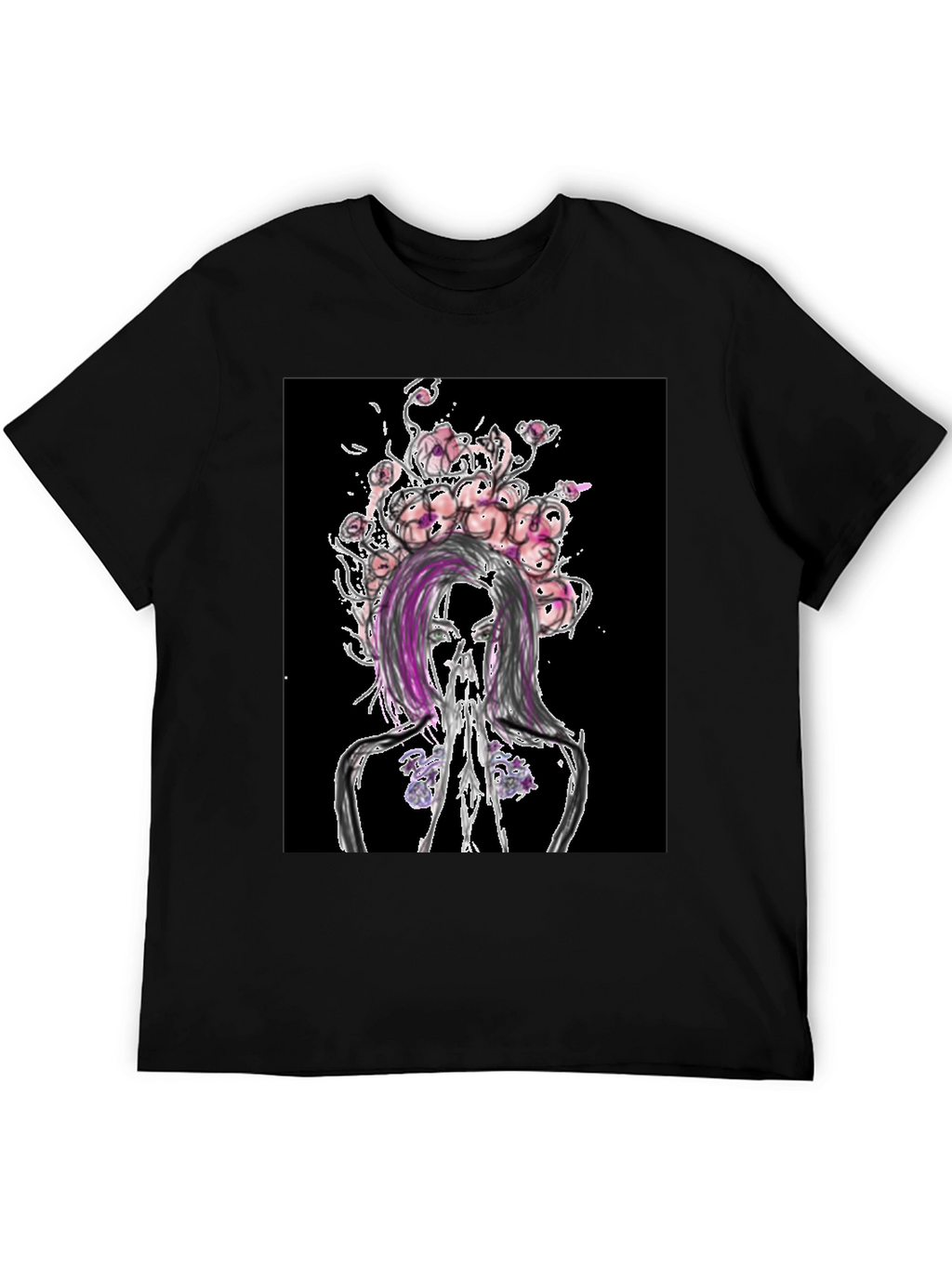 Floral Anatomy Black Graphic Tee