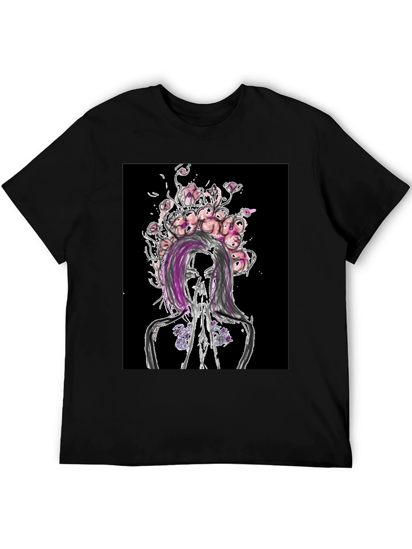 Floral Anatomy Black Graphic Tee