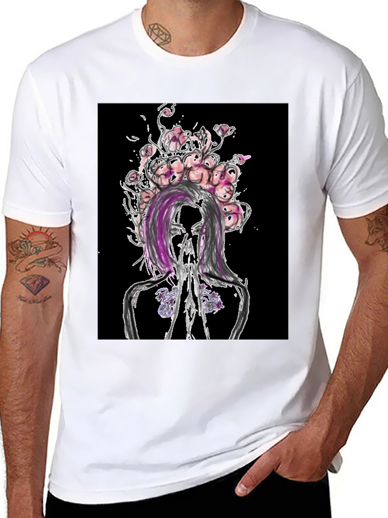 Floral Anatomy Black Graphic Tee