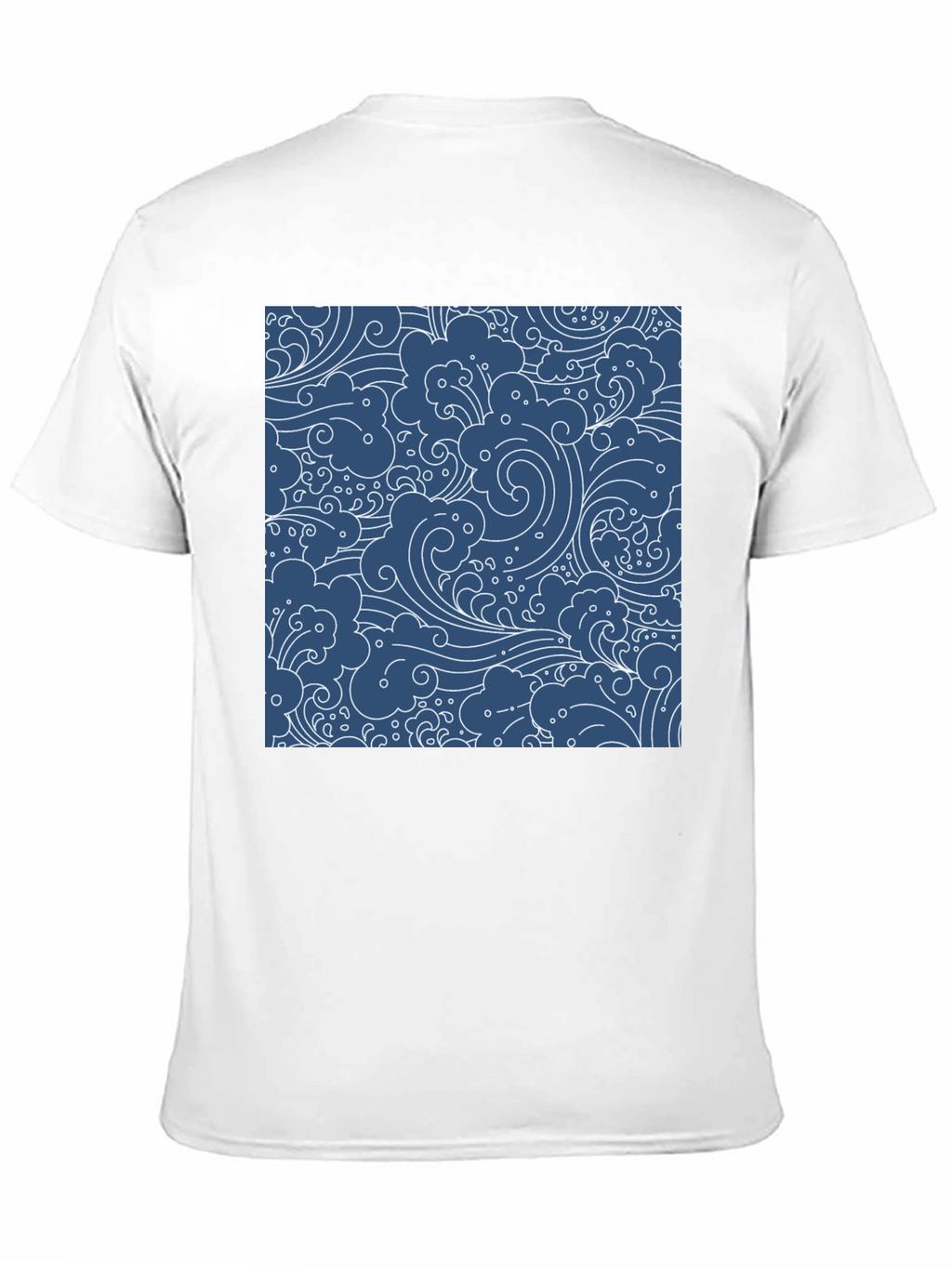 Stylish Black T-Shirt with Blue Wave Pattern