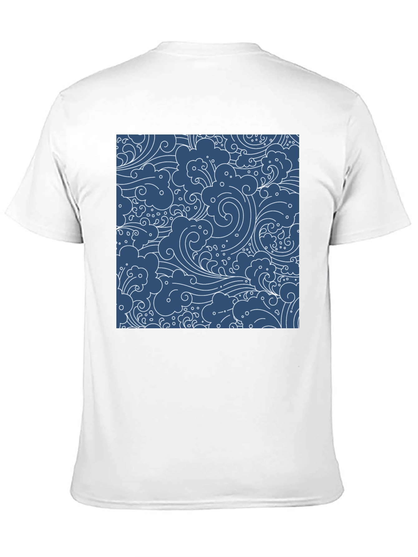 Stylish Black T-Shirt with Blue Wave Pattern