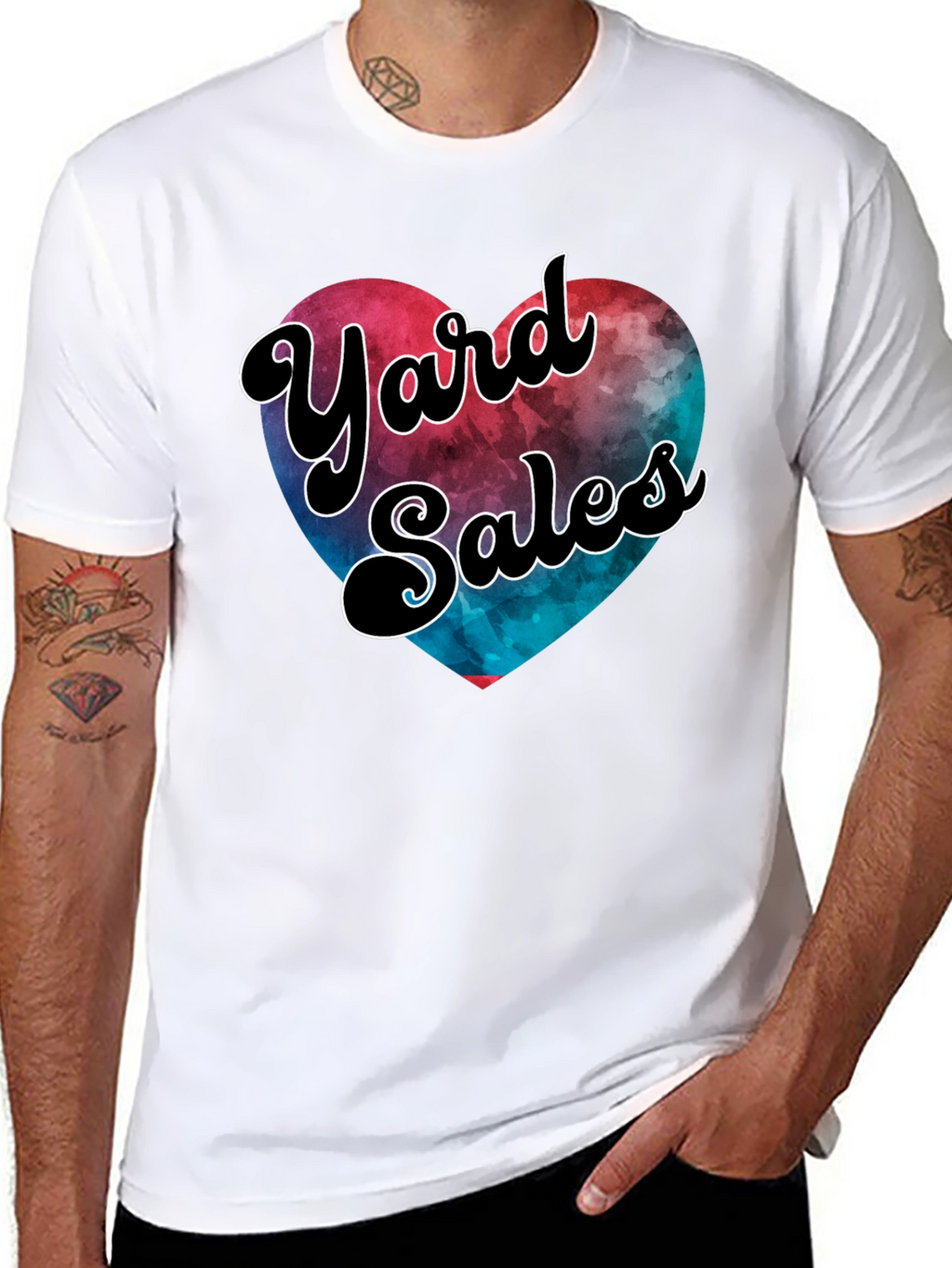 Yard Sales Heart Graphic Tee - Casual Comfort