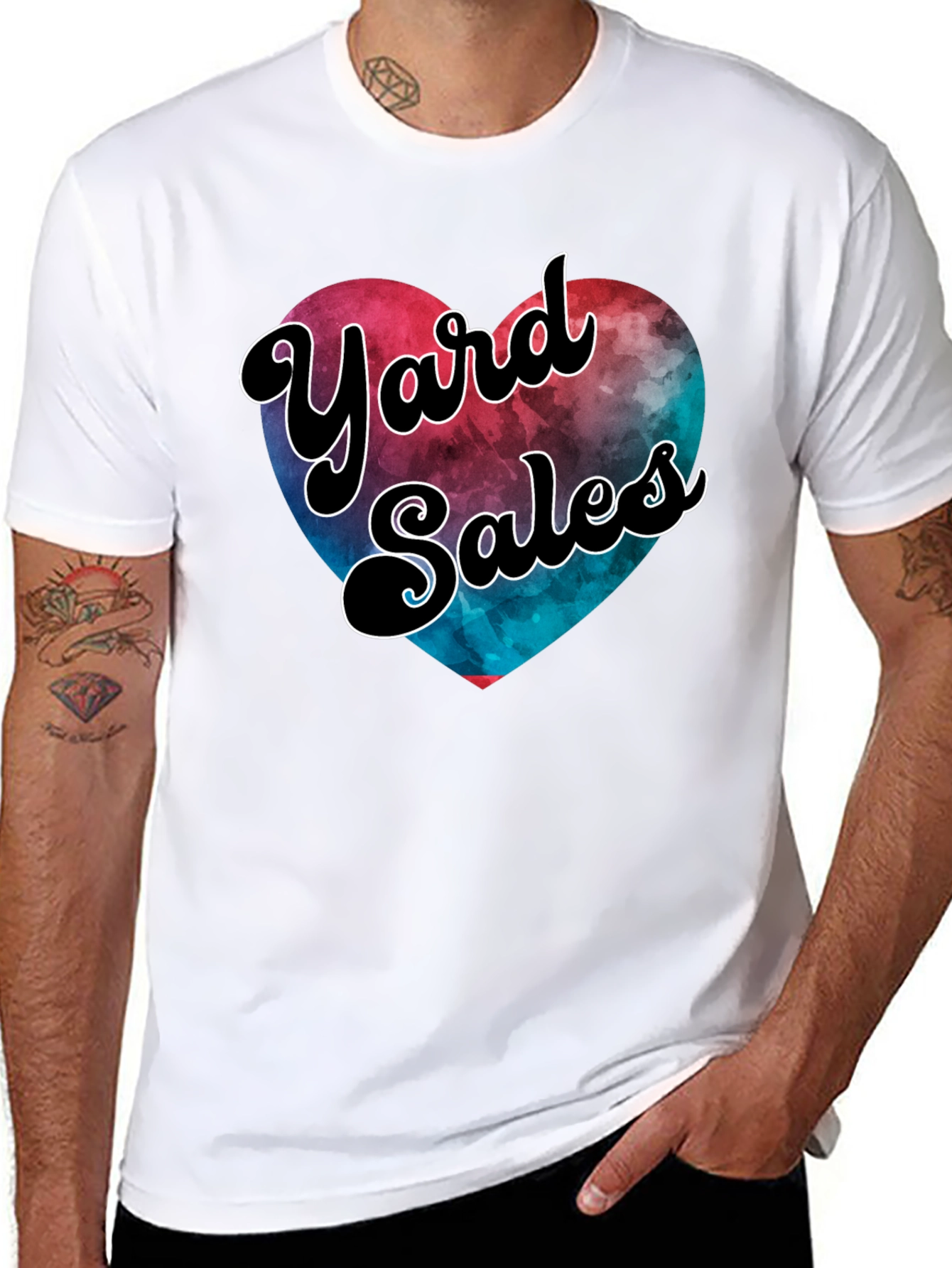 Yard Sales Heart Graphic Tee - Casual Comfort