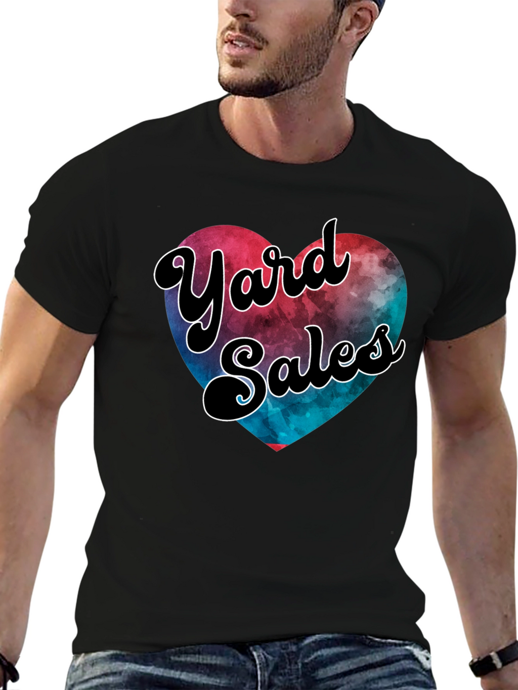 Yard Sales Heart Graphic Tee - Casual Comfort